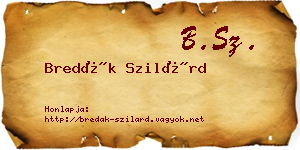 Bredák Szilárd névjegykártya