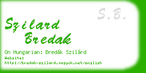 szilard bredak business card