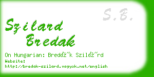 szilard bredak business card